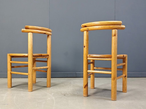 Chaises de salle à manger vintage en pin - Années 1980 - Lot de 6