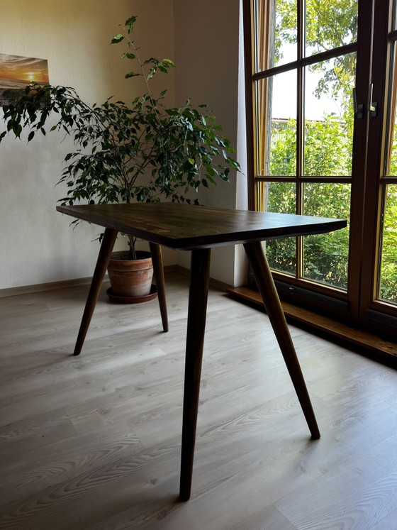 Image 1 of Solid walnut designer table | Strong grain | Freshly oiled