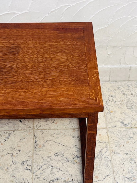 Image 1 of Brutalist side table in solid oak