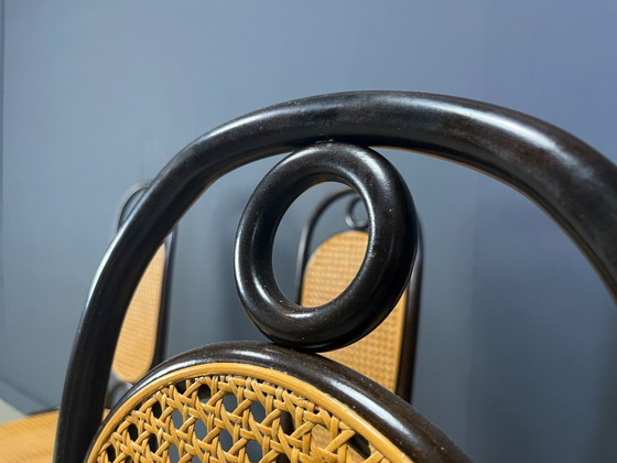 Image 1 of Thonet nr. 207 eetkamerstoelen 'Long John', set van 6, 1985