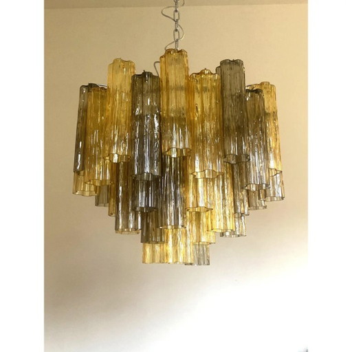 Lámpara de cristal de Murano Amber Fumé Tronchi