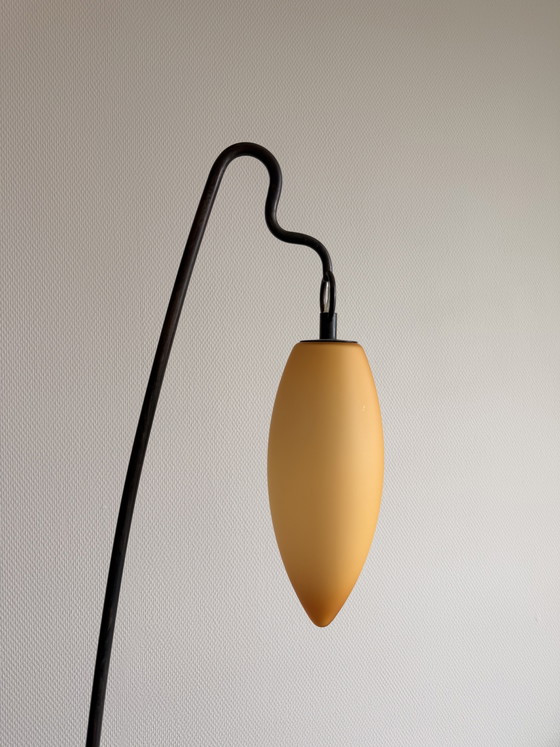 Image 1 of Lampada da terra italiana vintage con paralume in vetro di Murano – Vistosi