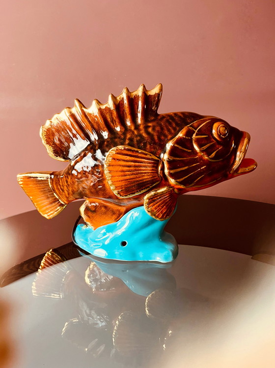 Image 1 of Unique! Vallauris 1950s Fish Lamp
