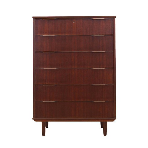 Teakhouten ladekast, Deens design, jaren 70, gemaakt in Denemarken.