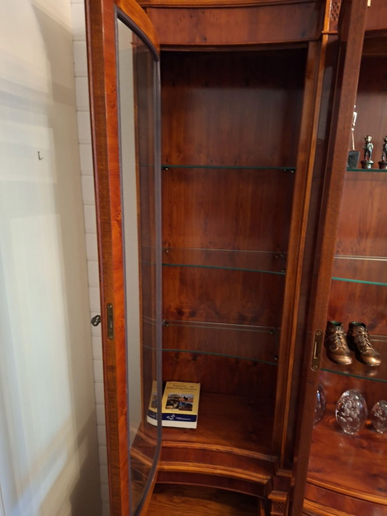 Mooie houten vitrinekast, Vitrinekasten, Glas, Bruin (foto 3 van 5)