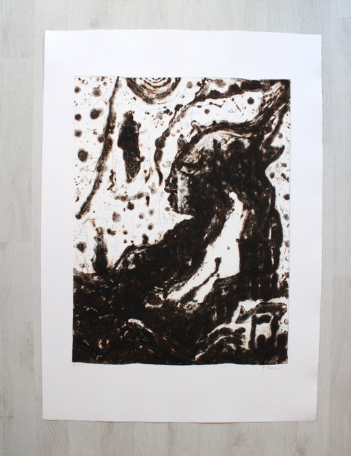 Gunter DAMISCH "2 POLE" Etching - edition of 17 - signed - numbered (75 x 53 cm)
