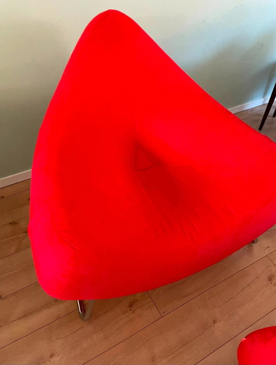 Chili chair di Paul Falkenbrrg, Artifort, Sedie e poltrone, Tessile, Cromo, Rosso (foto 5 di 6)