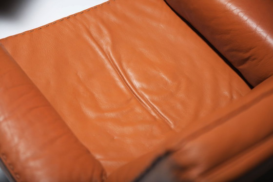 Image 1 of Très rares chaises longues DS-35 en cuir cognac/orange pour De Sede Swiss