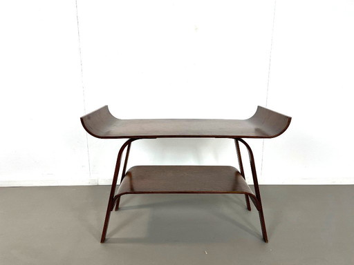 Tavolino laterale in compensato dal design modernista olandese degli anni '50.