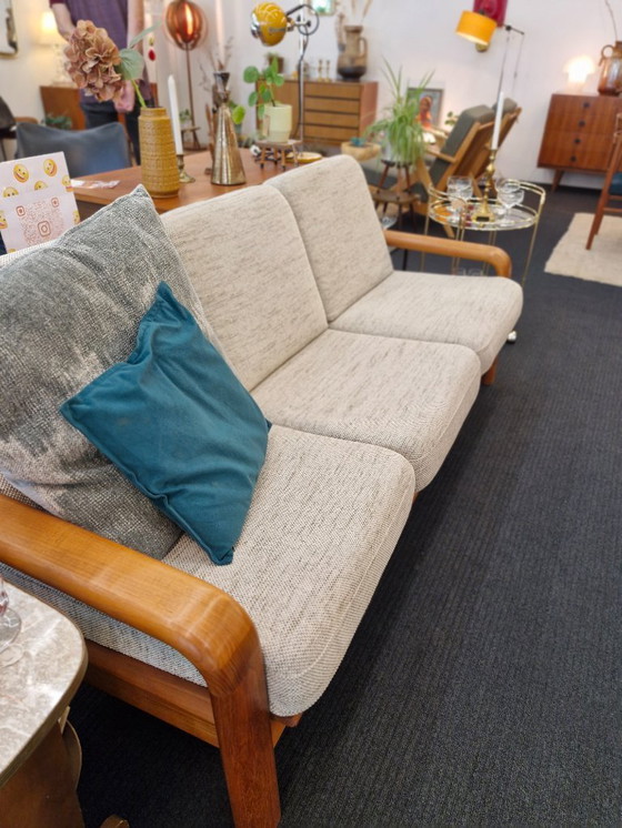 Image 1 of Vintage Deens design drie-zits bank teak 70s