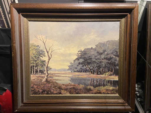 2 Dutch landscape paintings.