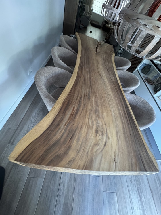 Unique 3-meter live edge table with a natural matte finish – Dining tables, Metal, Wood (photo 8 of 9)