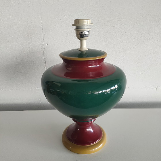 Image 1 of Lámpara de mesa de cerámica con pantalla hecha a mano (estilo Bitossi)