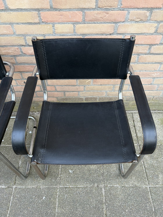 Image 1 of 2 chaises traîneaux vintage, ressemblant aux S34 / MG5