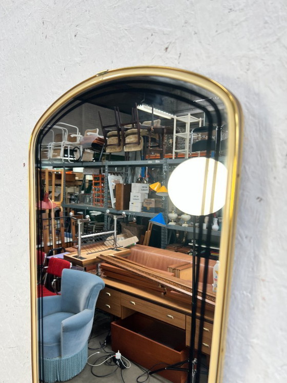 Image 1 of Specchio vintage con bordo dorato, anni '60