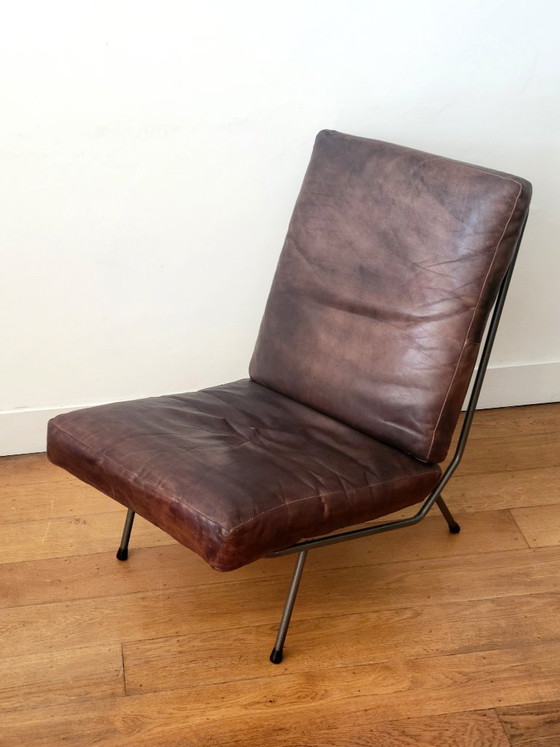 Koene Oberman fauteuil voor Gelderland in leer en staal, Nederland, jaren ’50 – Leather, Metal (photo 5 of 9)