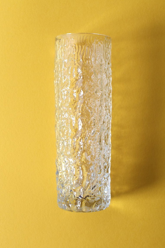 Image 1 of Set di 5 bicchieri vintage con motivo a corteccia / Servizio da tavola in vetro pressato di metà secolo / Italia / Anni '80