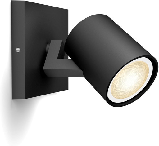 Philips Hue White Ambiance Runner 1 spot noir, avec lampe LED GU10 1x5W, dimmable, toutes les nuances de blanc, contrôlable via