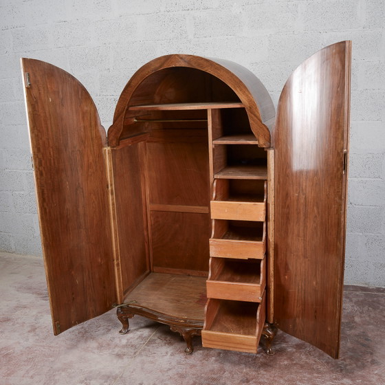 Art Deco Two-Door Wardrobe with Shelves and Drawers – Wood (photo 5 of 18)