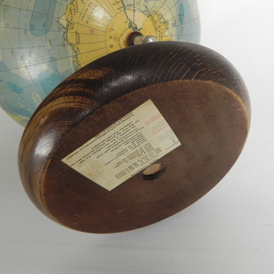 Image 1 of Rath Globe Made of Papier-Mache on Wooden Base, 1960s