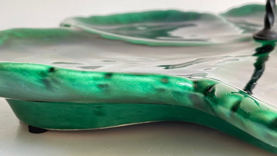 Image 1 of Piatto Barbotine in ceramica smaltata vintage