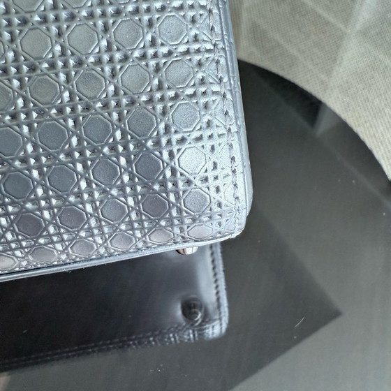 Image 1 of DIOR LADY MINI - MICRO CANNAGE METALLIC SILVER HARDWARE ADJUSTABLE STRAP