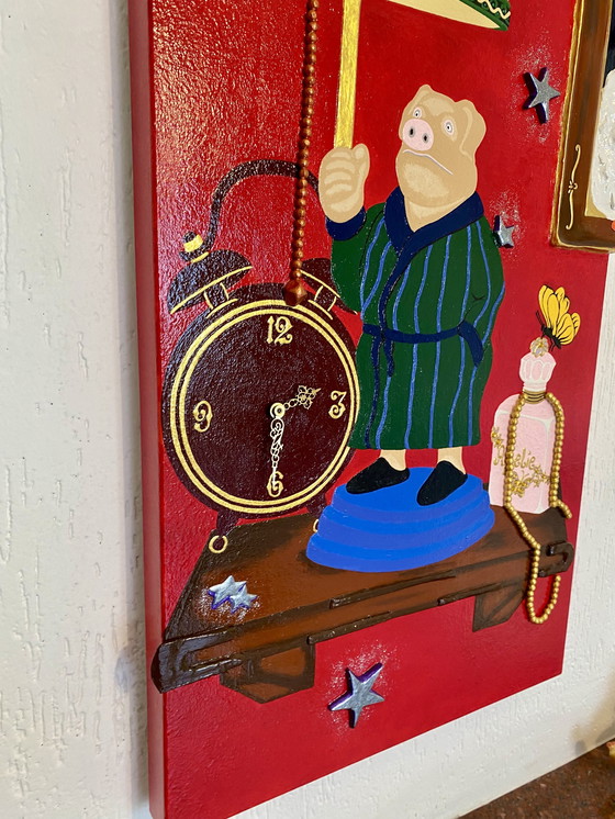 Image 1 of Tableau « Le monde fabuleux d'Amélie » avec horloge