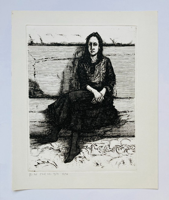 Image 1 of Paul van Gils - Vintage Etching - Seated Woman