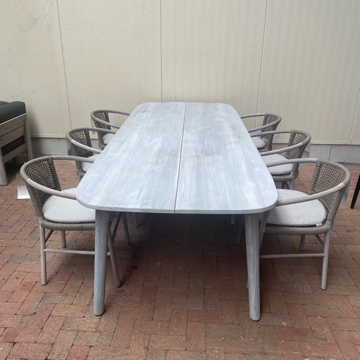 Max & Luuk Lennon garden table - 280x110 with Kevin garden chair (set of 6)