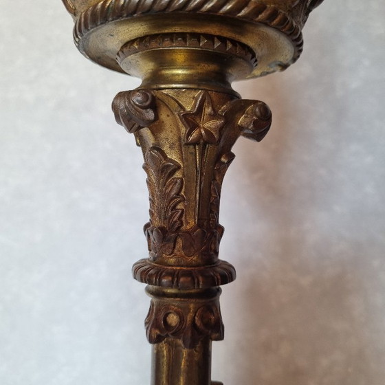 Image 1 of Candeliere elettrificato in bronzo Art Déco