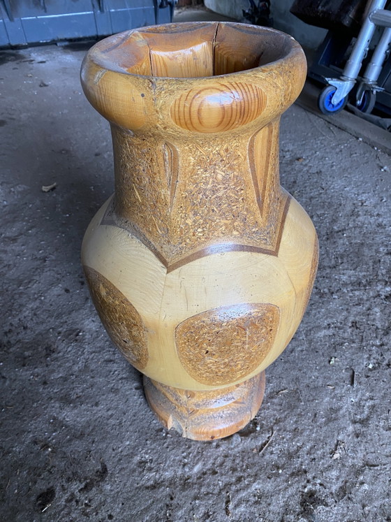 Image 1 of Vintage hand-turned wooden vase
