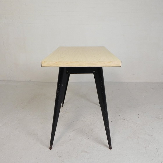 Image 1 of Henri Julien bistro table, Model Tolix T55 with Formica top, 1950s