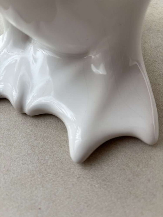 Image 1 of Minimalist porcelain geese set 80s white design