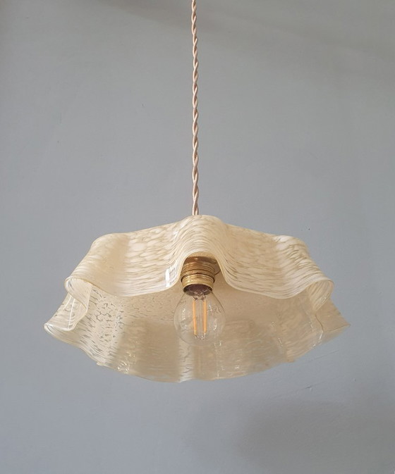 Vintage / Antieke Franse Glazen Hanglamp In Clichy Stijl. – Hanglampen, Metal (photo 13 of 15)