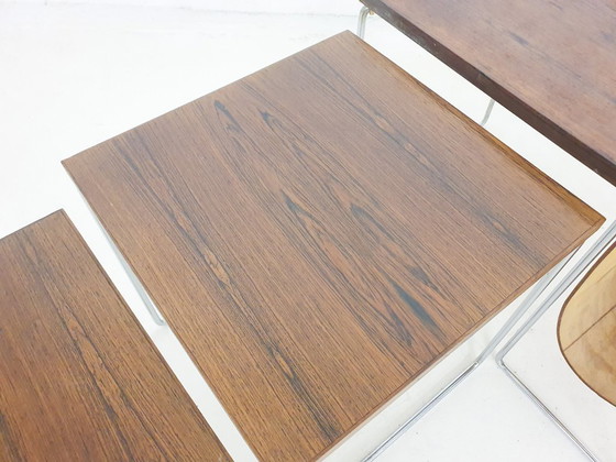 Image 1 of Mimiset di metà secolo in palissandro e pelle di Brabantia, Paesi Bassi, anni '50