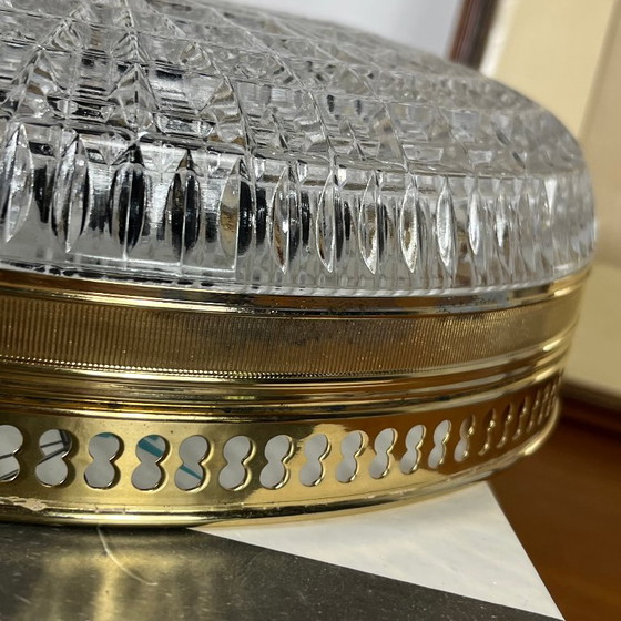 Plafoniera in Vetro e Metallo Dorato, Modello Antico 1930 – Plafoniere, Glass (photo 5 of 9)
