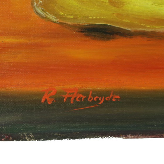 Image 1 of Flowers with Hat Still Life Painting 60x50cm