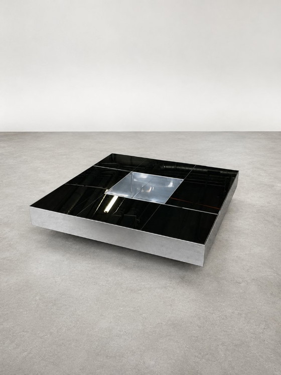 1970s/80s NY form coffee table mirrored steel & glass – Metal (photo 5 of 5)