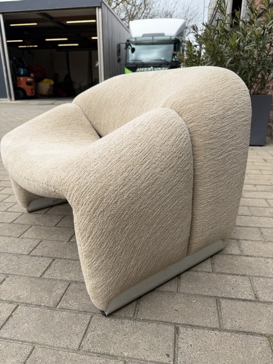Image 1 of 2 sillones Artifort F598 Groovy en perfecto estado!! Tela Chenille Igor (Sable) de Pierre Paulin y Pierre Frey.