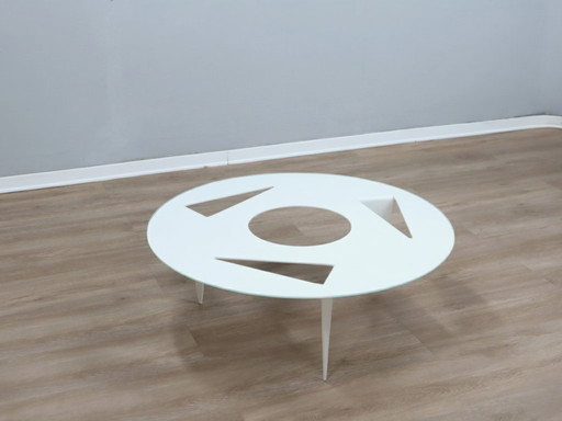 Ulyssimo minimal round coffee table by U. Müller Reisser 1990s