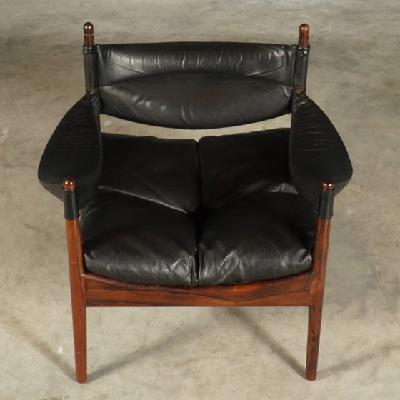 Poltrona lounge 'Modus' di Kristian Vedel - Søren Willadsen - anni '60 – Poltrone, Leather, Wood, Vintage (photo 9 of 14)