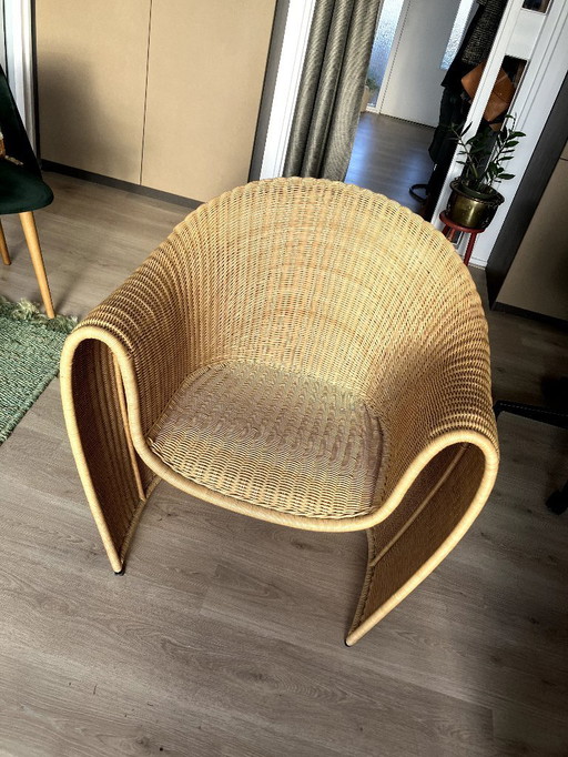 Vintage rotan stoel "King Tubby" van Miki Astori