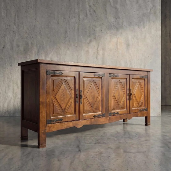 Credenza brutalista francese in rovere, anni '70. – Credenze, Wood (photo 6 of 7)