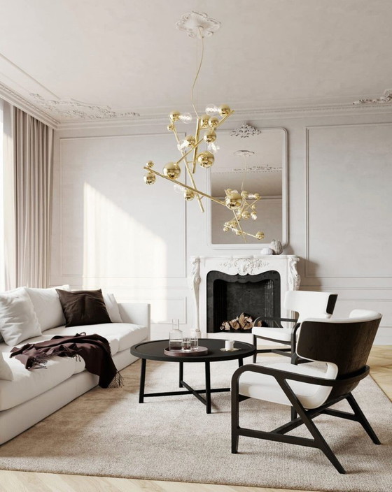 Image 1 of Set di 2x Brand van Egmond - Lampadario Galaxy, nero opaco con oro