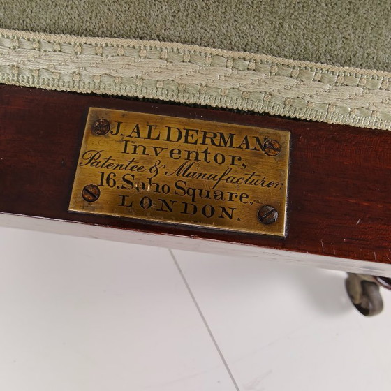 Image 1 of Zeldzame Victoriaanse verstelbare fauteuil van J. Alderman, Londen