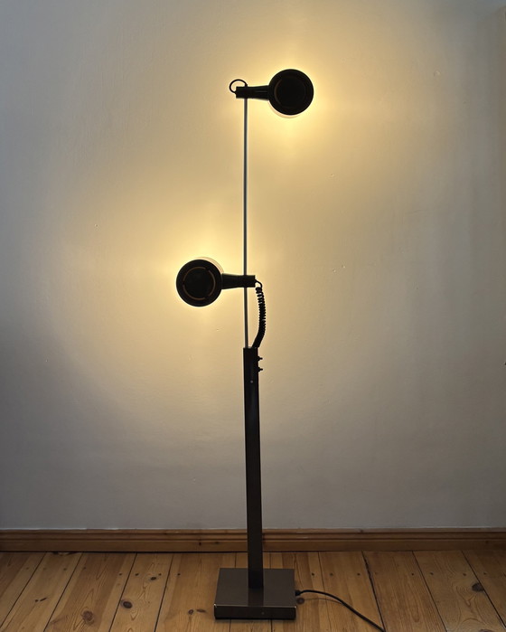 Image 1 of Vintage Floor Lamp by Ronald Homes for Conelight Twinlight 1970s Space Age Industrial design Mid Century 70s Minimalism