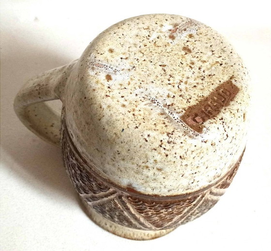 Image 1 of Stoneware pitcher stamped Giraud. Height 18.5 cm