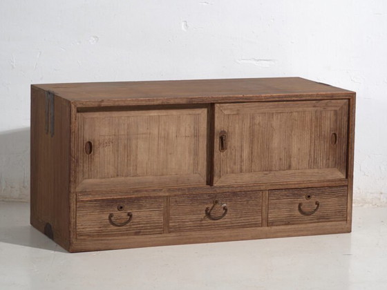 Antique sliding door base cabinet - Taishō / Showa Period (c. ) #9 – Sideboard, Metal (photo 8 of 40)