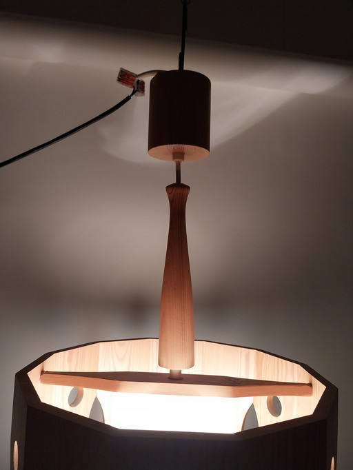 1 x Swedish pine pendant lamp AB Nordisk Ostersund 1960s