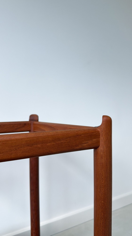 Image 1 of Vintage Deense teak houten ronde trolley / serveerwagen 